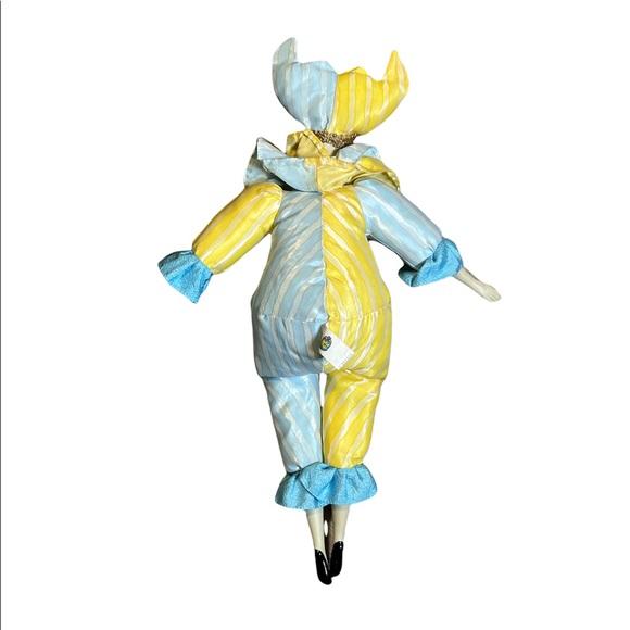 Yellow and Blue Striped Jester Doll - Picture 2 of 10
